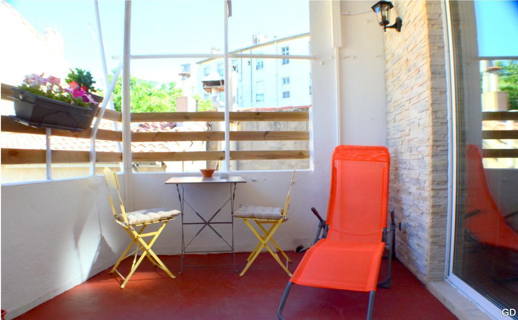 Beziers Studio Terrasse Bagian luar foto