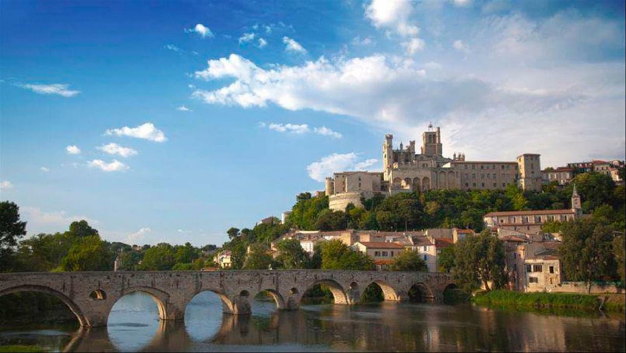 Beziers Studio Terrasse Bagian luar foto