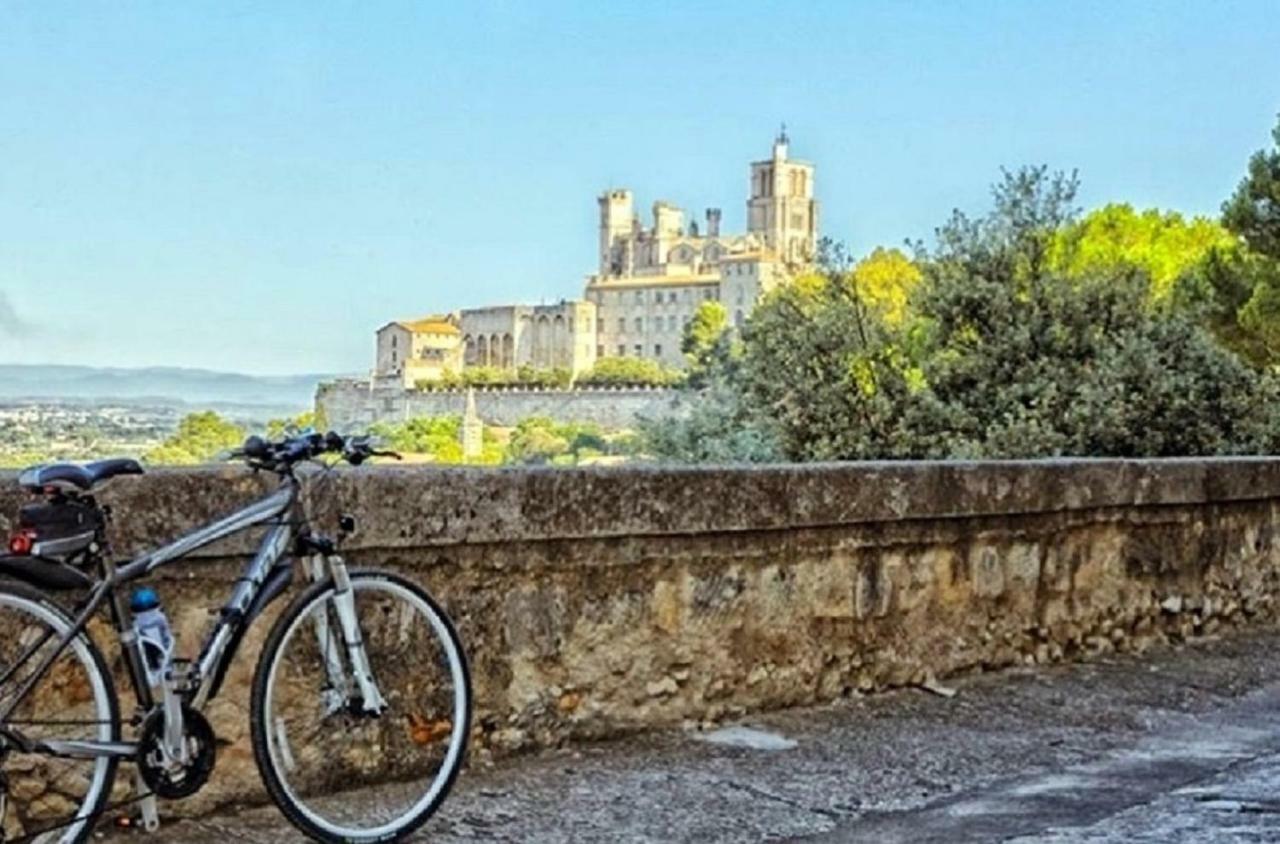 Beziers Studio Terrasse Bagian luar foto