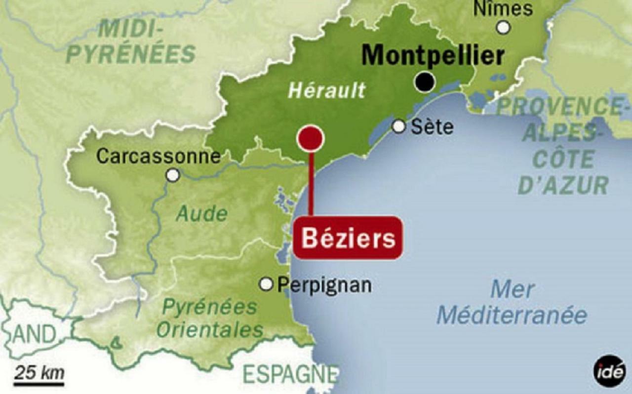 Beziers Studio Terrasse Bagian luar foto