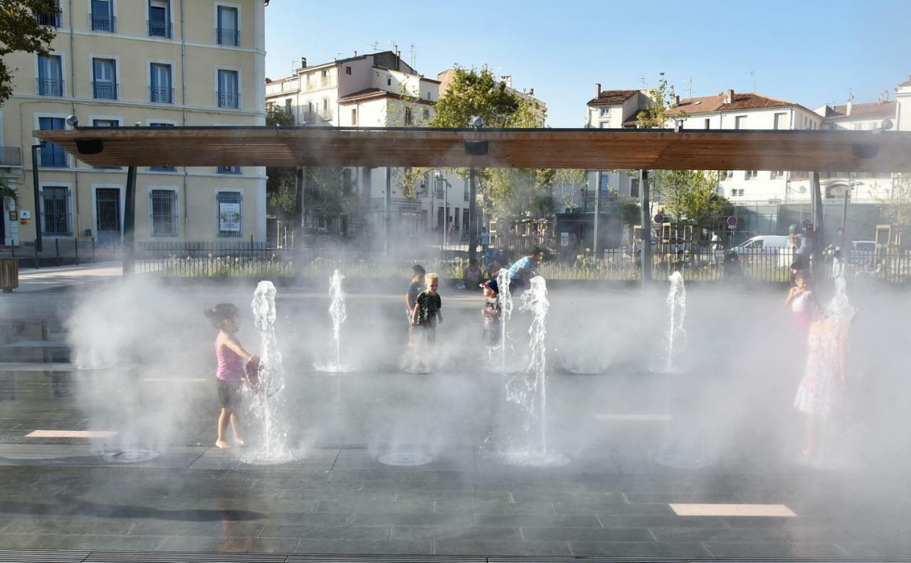 Beziers Studio Terrasse Bagian luar foto